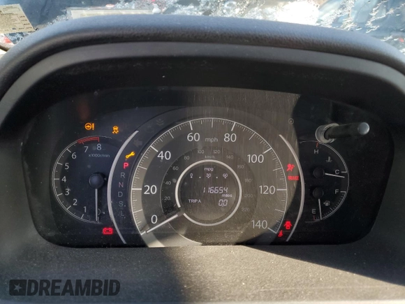 2016 Honda CR-V LX with VIN 2HKRM4H35GH613696, listed as a Copart auction lot 49105405 with 116,654 mi miles and Salvage Title. Bid and sale history available at carsss.com. Image 9.