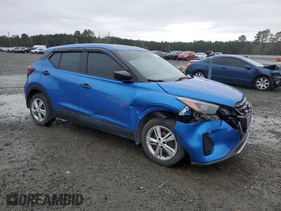 2021 Nissan Kicks S with VIN 3N1CP5BV4ML496060, listed as a Copart auction lot 48102605 with 75,766 mi miles and Salvage Title. Bid and sale history available at carsss.com. Image 4.