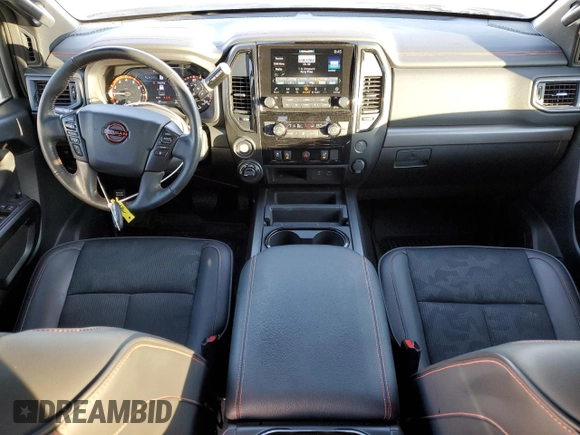 2024 Nissan Titan Pro-4X with VIN 1N6AA1ED7RN106901, listed as a Copart auction lot 43573995 with 42,973 mi miles and Salvage title. Bid and sale history available at DreamBid. Image 8.
