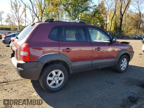 2005 Hyundai Tucson GLS with VIN KM8JN12D75U112964, listed as a Copart auction lot 75042354 with 77,827 mi miles and Salvage Title. Bid and sale history available at carsss.com. Image 3.