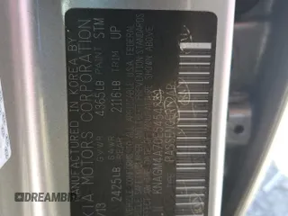 2014 Kia Optima LX with VIN KNAGM4A70E5454889, listed as a Copart auction lot 53549595 with 128,780 mi miles and Salvage title. Bid and sale history available at DreamBid. Image 12.