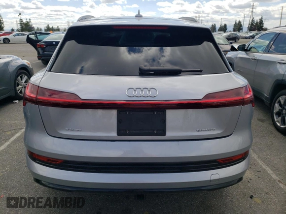 2021 Audi e-tron Premium with VIN WA1AAAGE7MB006939, listed as a Copart auction lot 45187924 with 49,600 mi miles and . Bid and sale history available at DreamBid. Image 6.