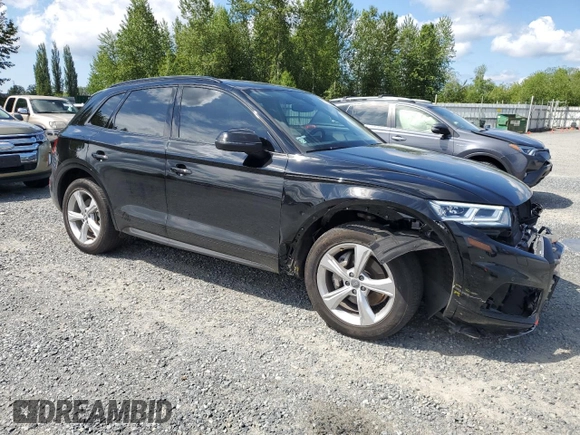 2020 Audi Q5 Premium Plus with VIN WA1BNAFY2L2013610, listed as a Copart auction lot 57633135 with 27,835 mi miles and Salvage title. Bid and sale history available at DreamBid. Image 4.