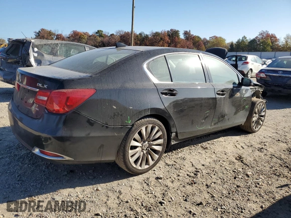 2014 Acura RLX Tech Pkg with VIN JH4KC1F50EC003834, listed as a Copart auction lot 78785784 with 151,684 mi miles and Salvage Title. Bid and sale history available at carsss.com. Image 3.