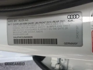2018 Audi S6 Premium Plus with VIN WAUFFAFCXJN006695, listed as a Copart auction lot 50728445 with 69,604 mi miles and Salvage Title. Bid and sale history available at carsss.com. Image 12.