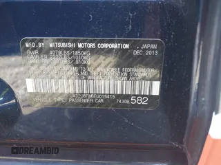 2014 Mitsubishi Lancer GT with VIN JA32U8FW6EU015415, listed as a IAAI auction lot 40171318 with 40,000 mi miles. Bid and sale history available at carsss.com. Image 9.