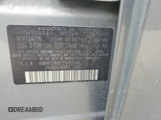 2006 Hyundai Azera SE z VIN KMHFC46F76A054625, wystawiony jako Copart lot #56588315 z przebiegiem 178 667 mil mil oraz Szkoda całkowita • Salvage title. Historia ofert i sprzedaży dostępna na DreamBid. Obrazek 12.