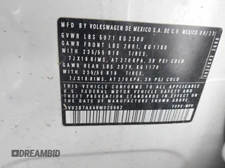 2024 Volkswagen Tiguan SE с VIN 3VV2B7AX4RM028662, выставлен на аукционе IAAI как лот 42279039 с пробегом Не указан миль и . История ставок и продаж доступна на DreamBid. Изображение 9.