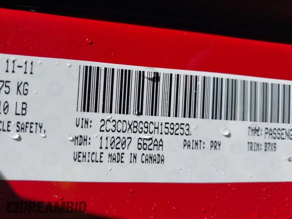 2012 Dodge Charger SE with VIN 2C3CDXBG9CH159253, listed as a IAAI auction lot 42038973 with 172,781 mi miles and . Bid and sale history available at DreamBid. Image 9.