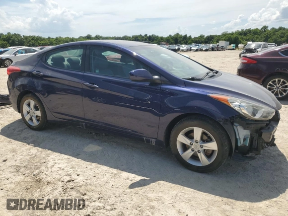 2013 Hyundai Elantra GLS with VIN 5NPDH4AE9DH281672, listed as a Copart auction lot 61760935 with 74,730 mi miles and Salvage title. Bid and sale history available at DreamBid. Image 4.