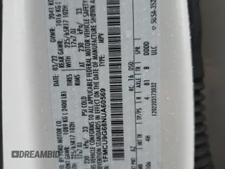 2022 Ford Escape SE with VIN 1FMCU9G68NUA60569, listed as a Copart auction lot 58168925 with 120,281 mi miles and Non repairable. Bid and sale history available at DreamBid. Image 14.
