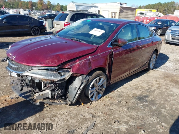 2015 Chrysler 200 Limited with VIN 1C3CCCAB1FN557537, listed as a IAAI auction lot 40841537 with 100,392 mi miles and . Bid and sale history available at carsss.com. Image 2.