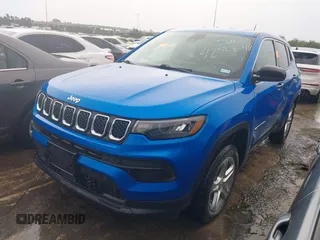 2023 Jeep Compass Sport with VIN 3C4NJDAN1PT509922, listed as a IAAI auction lot 42327048 with 26,598 mi miles and . Bid and sale history available at DreamBid. Image 2.