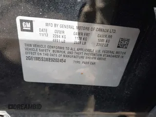 2014 Cadillac XTS Luxury with VIN 2G61M5S3XE9202454, listed as a IAAI auction lot 42025883 with 93,977 mi miles and . Bid and sale history available at DreamBid. Image 9.