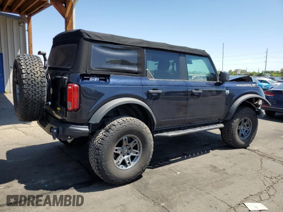 2021 Ford Bronco with VIN 1FMDE5BH7MLA83056, listed as a Copart auction lot 60513675 with 36,191 mi miles and Salvage title. Bid and sale history available at DreamBid. Image 3.