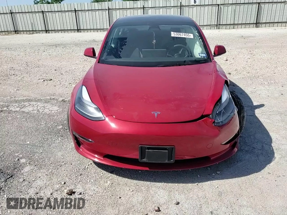 2023 Tesla Model 3 with VIN 5YJ3E1EA3PF698265, listed as a Copart auction lot 53067455 with 12,192 mi miles and Salvage title. Bid and sale history available at DreamBid. Image 10.