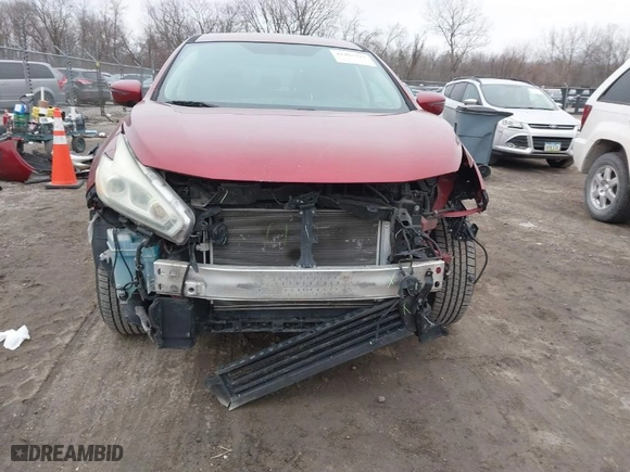 2016 Nissan Murano S with VIN 5N1AZ2MG0GN148039, listed as a IAAI auction lot 41483393 with 107,806 mi miles. Bid and sale history available at carsss.com. Image 12.