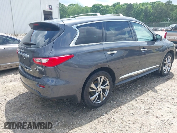 2013 Infiniti JX35 with VIN 5N1AL0MM7DC338388, listed as a IAAI auction lot 42122454 with 184,715 mi miles. Bid and sale history available at carsss.com. Image 4.