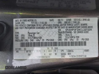 2012 Ford Focus SE z VIN 1FAHP3F24CL227225, wystawiony jako IAAI lot #42389939 z przebiegiem 135 197 mil mil oraz . Historia ofert i sprzedaży dostępna na DreamBid. Obrazek 9.