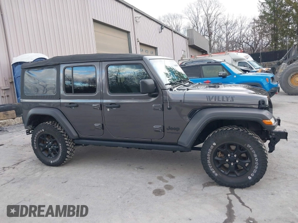 2021 Jeep Wrangler Unlimited Sport S with VIN 1C4HJXDN9MW822281, listed as a IAAI auction lot 41163183 with 23,665 mi miles and . Bid and sale history available at DreamBid. Image 13.