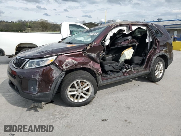 2015 Kia Sorento LX with VIN 5XYKT3A61FG578373, listed as a Copart auction lot 51747675 with 0 mi miles and Salvage Title. Bid and sale history available at carsss.com. Image 1.