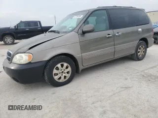 2005 Kia Sedona LX with VIN KNDUP132656679325, listed as a Copart auction lot 47759705 with 143,980 mi miles and Salvage Title. Bid and sale history available at carsss.com. Image 1.