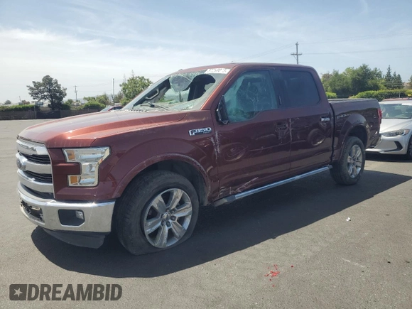 2015 Ford F-150 XL with VIN 1FTEW1CF8FKE77315, listed as a Copart auction lot 57329055 with 138,552 mi miles and Salvage title. Bid and sale history available at DreamBid. Image 1.