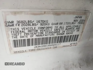 2005 Mitsubishi Lancer ES z VIN JA3AJ26E35U025117, wystawiony jako IAAI lot #41634961 z przebiegiem 206 822 mil mil oraz . Historia ofert i sprzedaży dostępna na DreamBid. Obrazek 9.