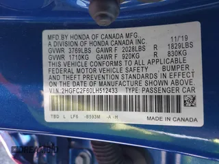 2020 Honda Civic LX с VIN 2HGFC2F60LH512433, выставлен на аукционе IAAI как лот 42311425 с пробегом 79 727 миль миль и . История ставок и продаж доступна на DreamBid. Изображение 9.