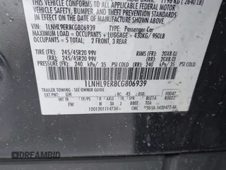 2012 Lincoln MKS with VIN 1LNHL9ER8CG806939, listed as a IAAI auction lot 41417607 with 147,808 mi miles. Bid and sale history available at carsss.com. Image 9.