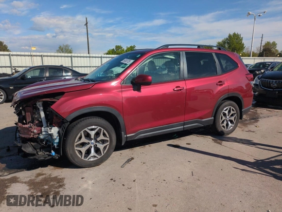 2019 Subaru Forester Premium with VIN JF2SKAGC3KH590936, listed as a Copart auction lot 56383735 with 61,392 mi miles and Salvage title. Bid and sale history available at DreamBid. Image 1.