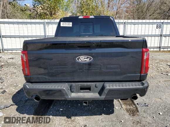 2024 Ford F-150 XLT with VIN 1FTFW3LD5RFB53704, listed as a Copart auction lot 49791305 with 5,972 mi miles and Salvage Title. Bid and sale history available at carsss.com. Image 6.