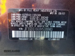 2008 Subaru Impreza Sedan (Natl) i with VIN JF1GE61668H508840, listed as a Copart auction lot 86907424 with 142,905 mi miles and Salvage Title. Bid and sale history available at carsss.com. Image 12.