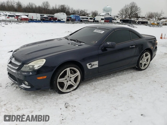 2009 Mercedes-Benz SL 550 with VIN WDBSK71F09F153162, listed as a Copart auction lot 88884365 with 155,973 mi miles and Salvage title. Bid and sale history available at DreamBid. Image 1.