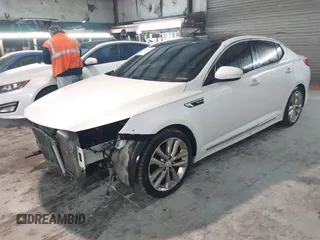2015 Kia Optima SXL Turbo with VIN 5XXGR4A63FG408045, listed as a IAAI auction lot 41475991 with 133,263 mi miles and . Bid and sale history available at DreamBid. Image 2.