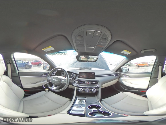 2022 Genesis G70 2.0T with VIN KMTG34TA3NU098458, listed as a Copart auction lot 87091144 with 19,802 mi miles and Salvage Title. Bid and sale history available at carsss.com. Image 14.