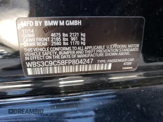 2015 BMW M3 z VIN WBS3C9C58FP804247, wystawiony jako Copart lot #50446713 z przebiegiem Nie podano mil oraz Szkoda całkowita • Salvage title. Historia ofert i sprzedaży dostępna na DreamBid. Obrazek 12.