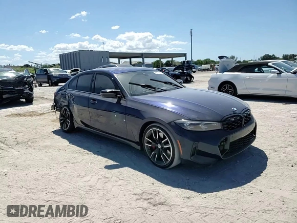 2024 BMW 3 Series M340i with VIN 3MW49FS05R8E12423, listed as a Copart auction lot 49777375 with 0 mi miles and Salvage Title. Bid and sale history available at carsss.com. Image 10.