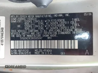 2006 Toyota Sienna CE с VIN 5TDZA23C26S505047, выставлен на аукционе IAAI как лот 42464598 с пробегом 218 406 миль миль и . История ставок и продаж доступна на DreamBid. Изображение 9.