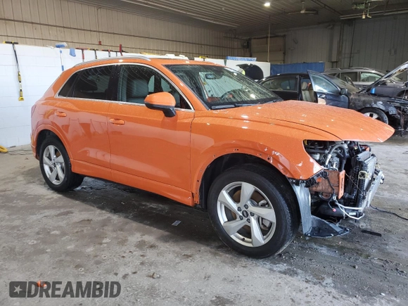 2021 Audi Q3 Premium with VIN WA1AUCF38M1134874, listed as a Copart auction lot 84907564 with 49,873 mi miles and Salvage Title. Bid and sale history available at DreamBid. Image 4.