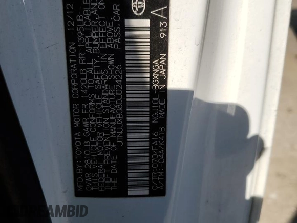 2013 Scion iQ z VIN JTNJJXB08DJ024226, wystawiony jako Copart lot #53262975 z przebiegiem 170 253 mil mil oraz Szkoda całkowita • Salvage title. Historia ofert i sprzedaży dostępna na DreamBid. Obrazek 14.
