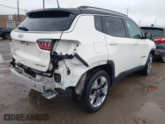 2020 Jeep Compass Limited with VIN 3C4NJDCB3LT120356, listed as a IAAI auction lot 41786779 with 32,396 mi miles and . Bid and sale history available at DreamBid. Image 4.