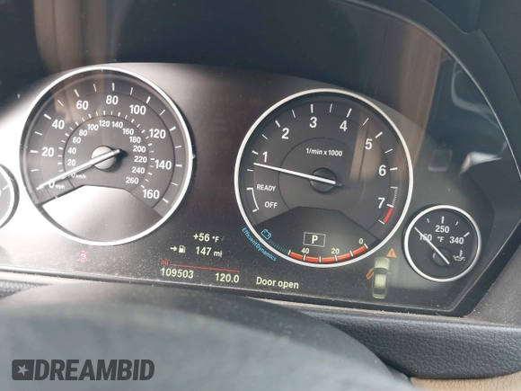 2015 BMW 3 Series 328i with VIN WBA3A5C59FF606446, listed as a IAAI auction lot 41059621 with 109,503 mi miles. Bid and sale history available at carsss.com. Image 15.