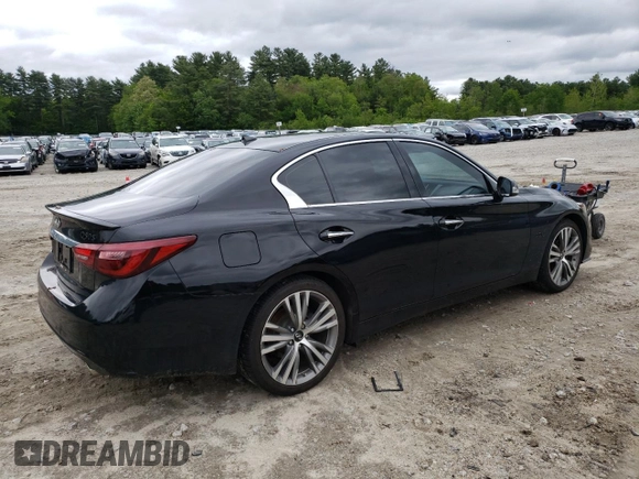 2019 Infiniti Q50 Luxe с VIN JN1EV7AR1KM590382, выставлен на аукционе Copart как лот 58008505 с пробегом 53 026 миль миль и Списание • Salvage title. История ставок и продаж доступна на DreamBid. Изображение 3.