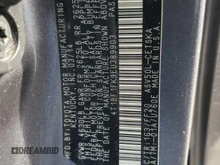 2014 Toyota Camry L with VIN 4T1BF1FK9EU389903, listed as a Copart auction lot 53778325 with 123,662 mi miles and Salvage Title. Bid and sale history available at DreamBid. Image 12.