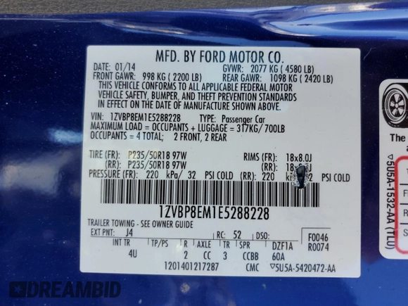 2014 Ford Mustang V6 с VIN 1ZVBP8EM1E5288228, выставлен на аукционе Copart как лот 44343765 с пробегом 153 566 миль миль и Чистый • Clean title. История ставок и продаж доступна на DreamBid. Изображение 13.
