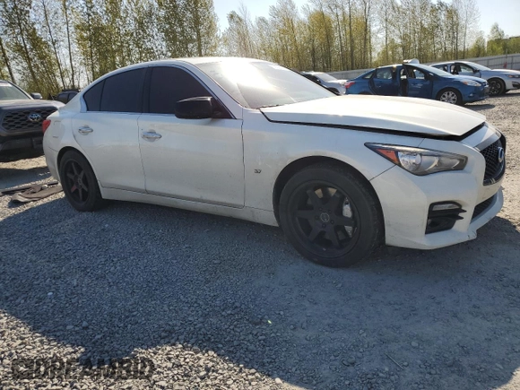2014 Infiniti Q50 Premium with VIN JN1BV7AR4EM701742, listed as a Copart auction lot 53336985 with Not provided miles and Salvage title. Bid and sale history available at DreamBid. Image 4.