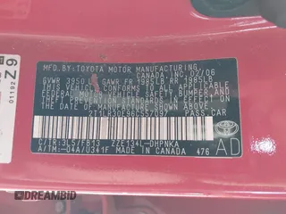 2006 Toyota Matrix STD z VIN 2T1LR30E96C557097, wystawiony jako IAAI lot #41708591 z przebiegiem Nie podano mil oraz . Historia ofert i sprzedaży dostępna na DreamBid. Obrazek 9.