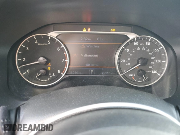 2022 Nissan Altima SR with VIN 1N4BL4CV0NN414555, listed as a Copart auction lot 53052805 with 38,050 mi miles and Salvage Title. Bid and sale history available at DreamBid. Image 9.