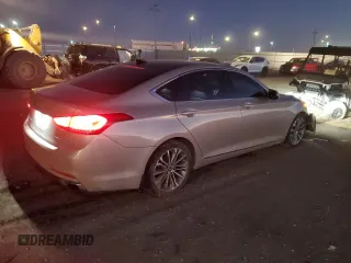 2015 Hyundai Genesis 3.8L with VIN KMHGN4JE5FU087568, listed as a Copart auction lot 81999524 with 70,739 mi miles and Salvage Title. Bid and sale history available at carsss.com. Image 3.